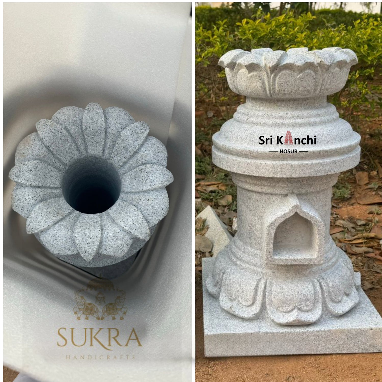 Lotus Top Round  Single Stone Thulasi Maadam