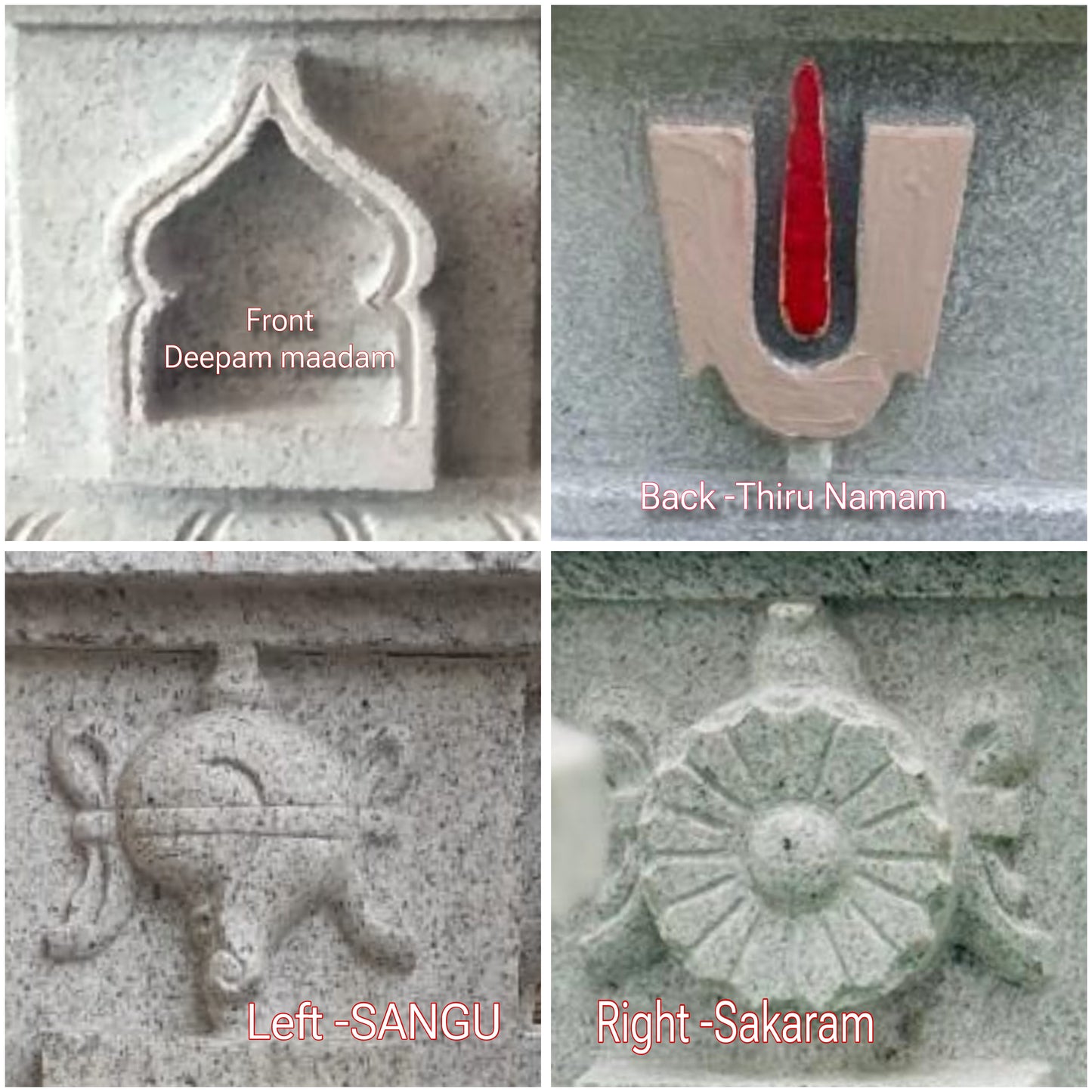 Lotus Top (F-12) (Deepam Maadam + 3 Sides Vaishnava Symbols